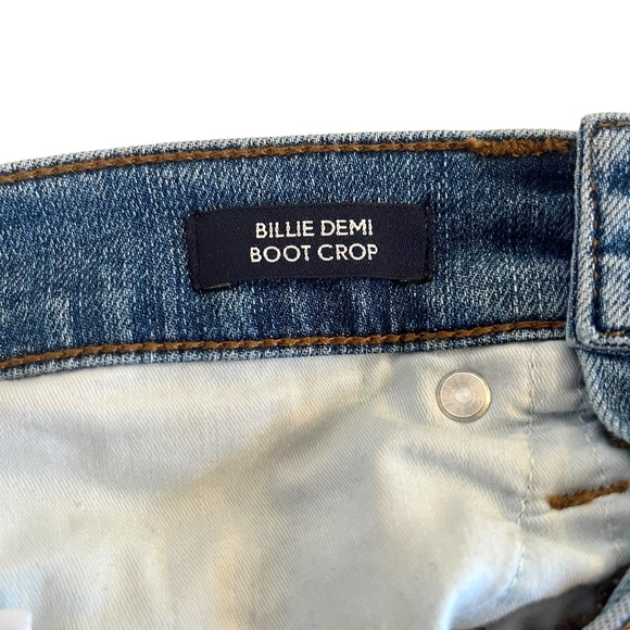 J. CREW Billie Demi Boot Crop Raw Hem Exposed Button Fly Medium Wash Jean - Picture 6 of 10